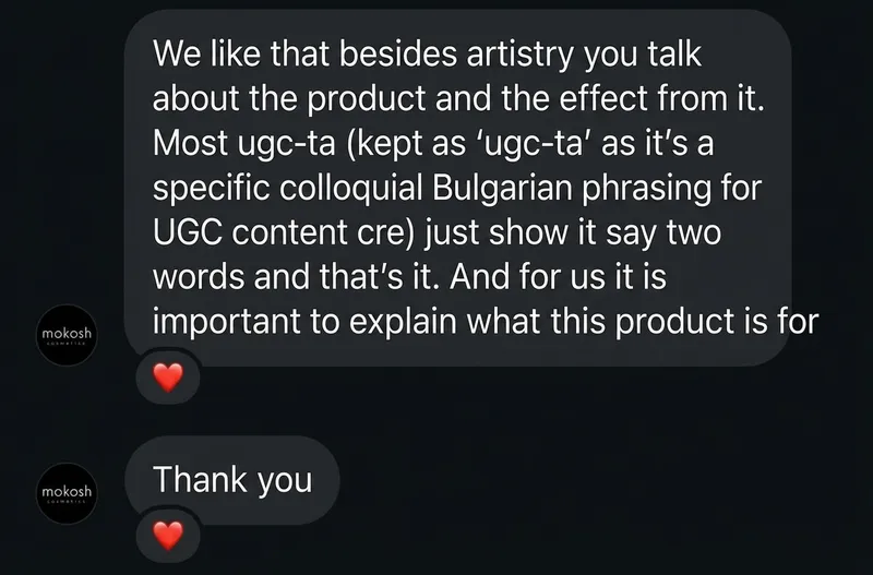 Testimonial from Mokosh